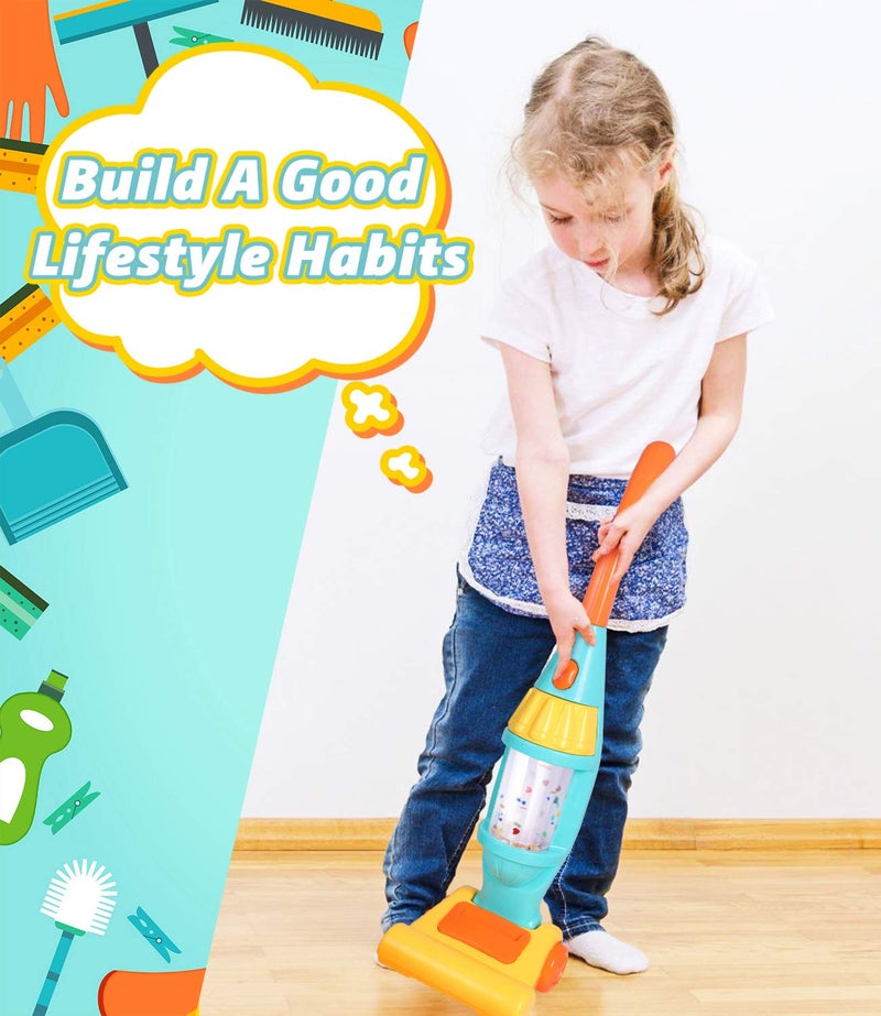 EP EXERCISE N PLAY Kids Vacuum Cleaner Toy Set, Toy Vacuum Cleaner With Light Realistic Sounds & Whirling Stars, Pretend Role Play Household House Keeping Cleaning Play Set Learning Toys For Kids Toddlers Girls Boys Toy - Image 3